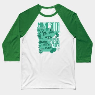 Minnesota Land of 10,000 Lakes // Land of Ten Thousand Lakes Baseball T-Shirt